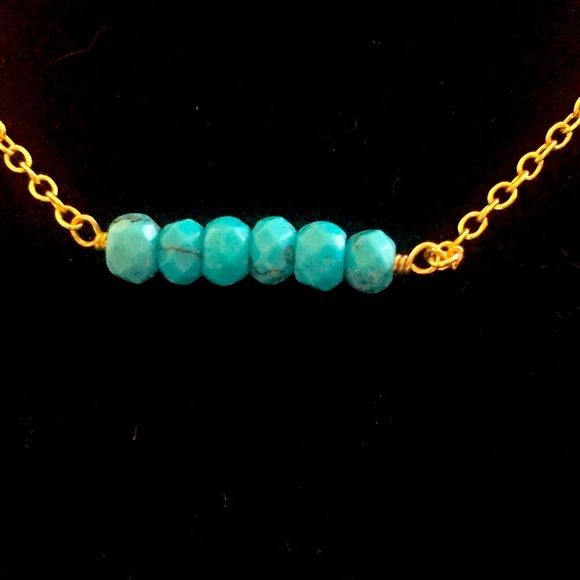NWOT Delicate Turquoise Beaded Chain Necklace 🤍💙🤍 - Picture 3 of 4